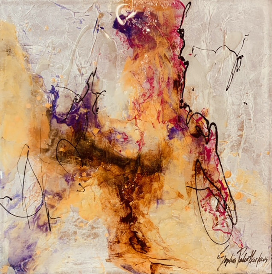 Abstracts “Holy Daydream V” by Sophia Paleotheodoros – mixed media and resin on canvas.