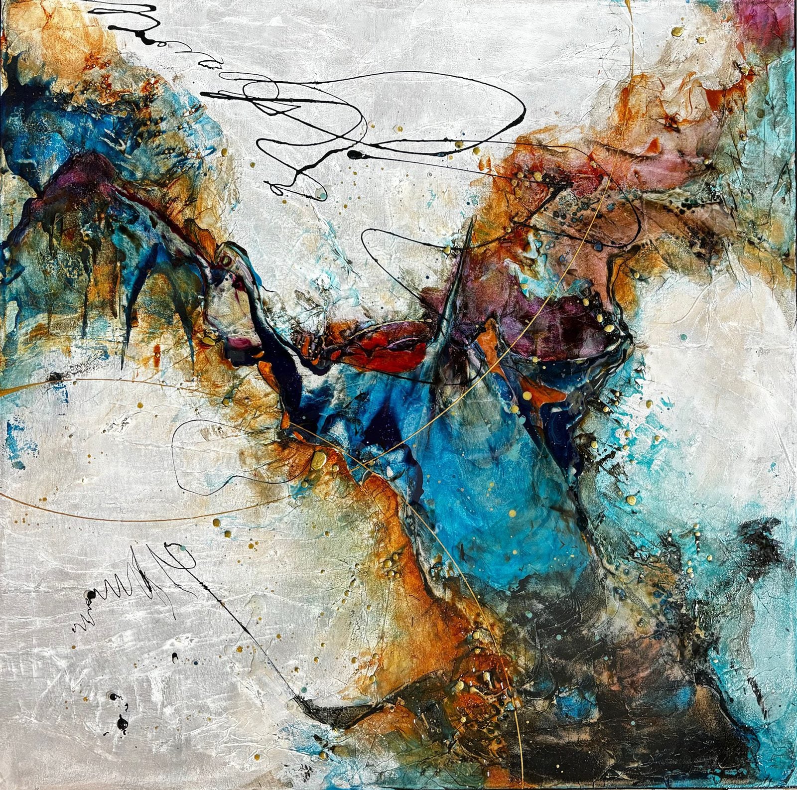 Abstracts “Albatross” by Sophia Paleotheodoros – mixed media and resin on canvas.