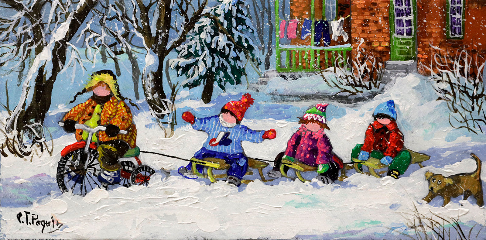Children “La Parade” by Pauline Paquin – acrylic on canvas.