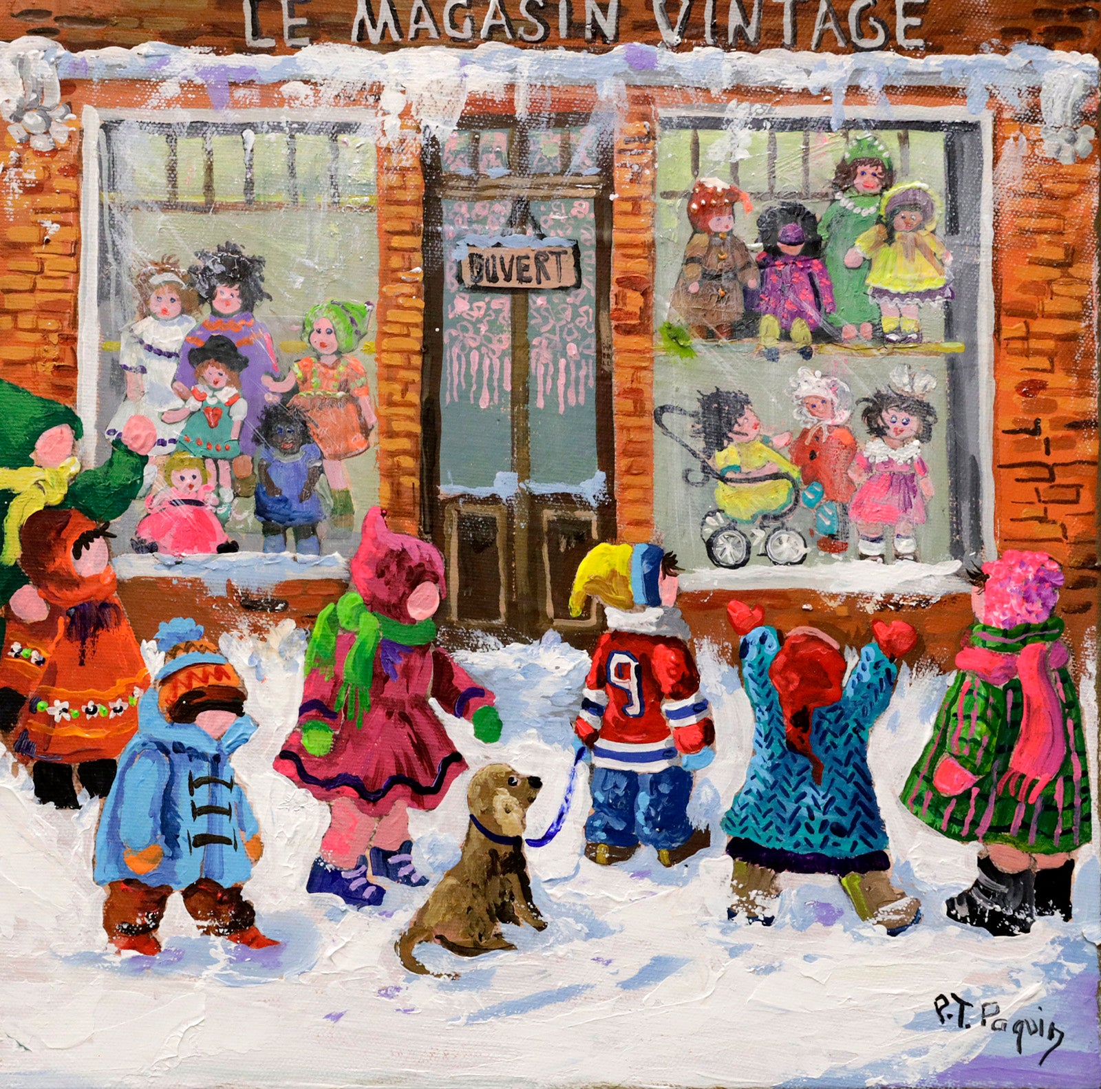 Children “Les Belles Poppees D'Autre Tois” by Pauline Paquin – acrylic on canvas.