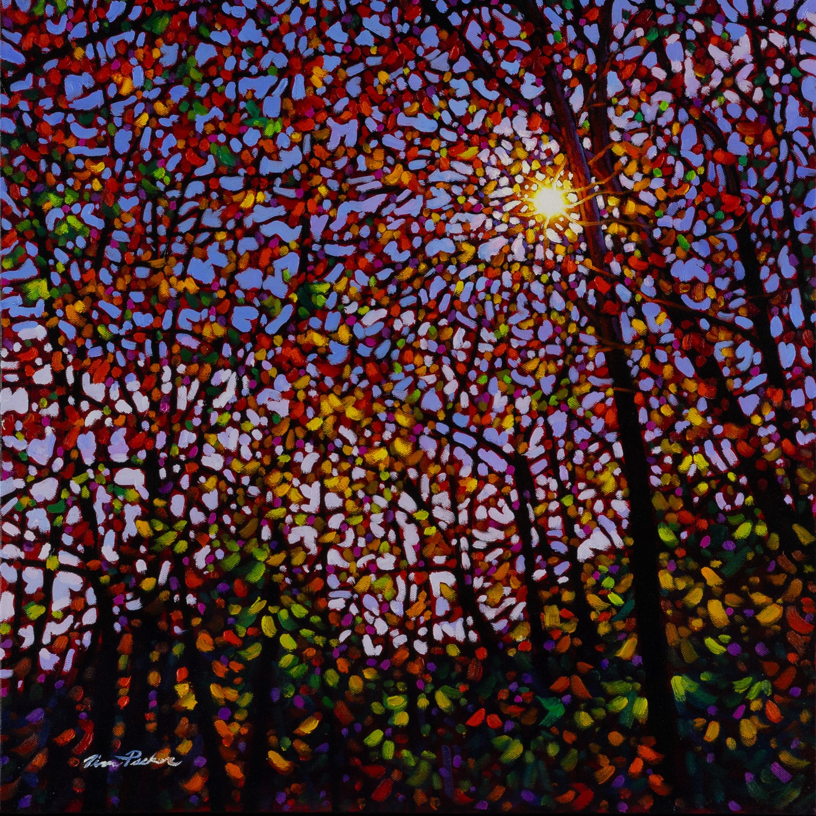 Landscape “Autumn Sparkle” by Tim Packer – oil on canvas.