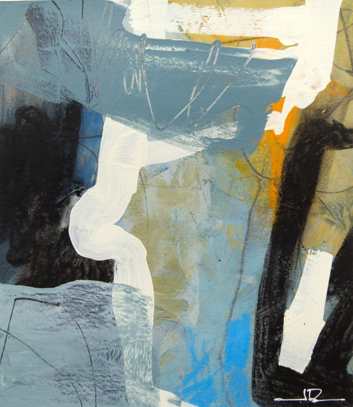 Abstracts “Poise” by Jacques Pilon – mixed media on paper.