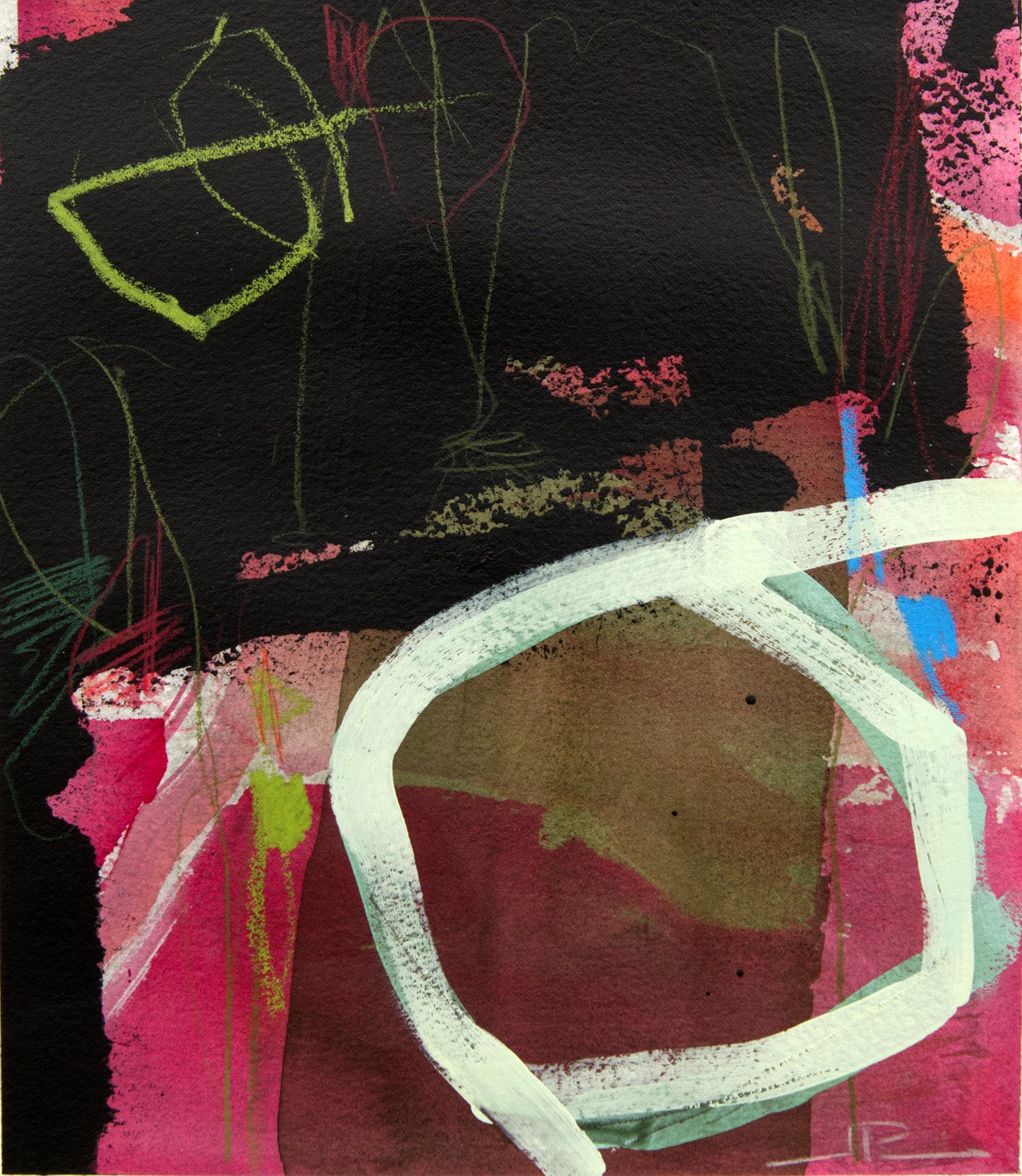 Abstracts “Satelite” by Jacques Pilon – mixed media on paper.