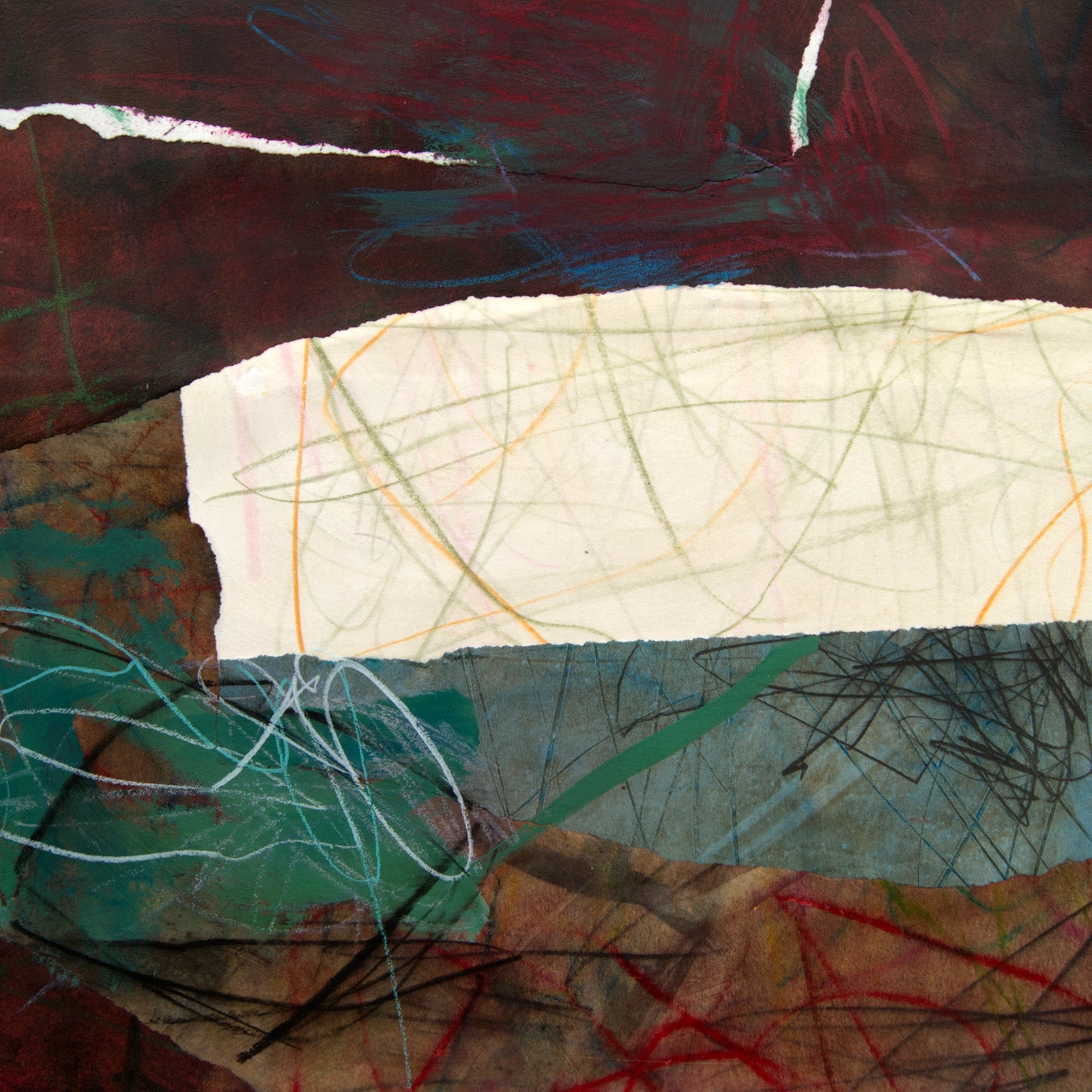 Abstracts “St. Elmo's Fire” by Jacques Pilon – mixed media on paper.