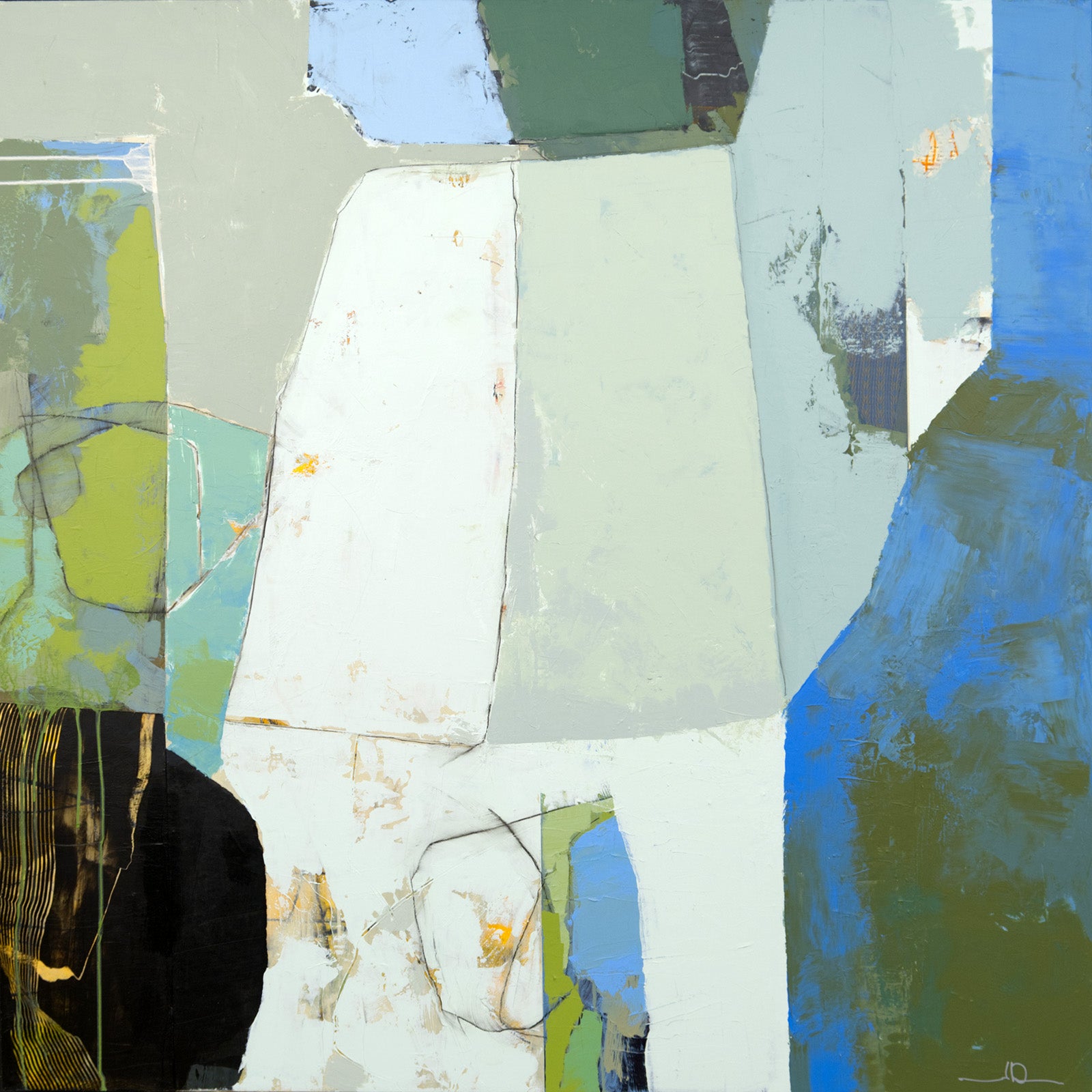 Abstracts “The Icon” by Jacques Pilon – mixed media on panel.