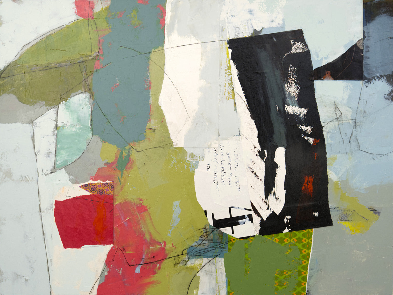 Abstracts “What Moves Us” by Jacques Pilon – mixed media on panel.