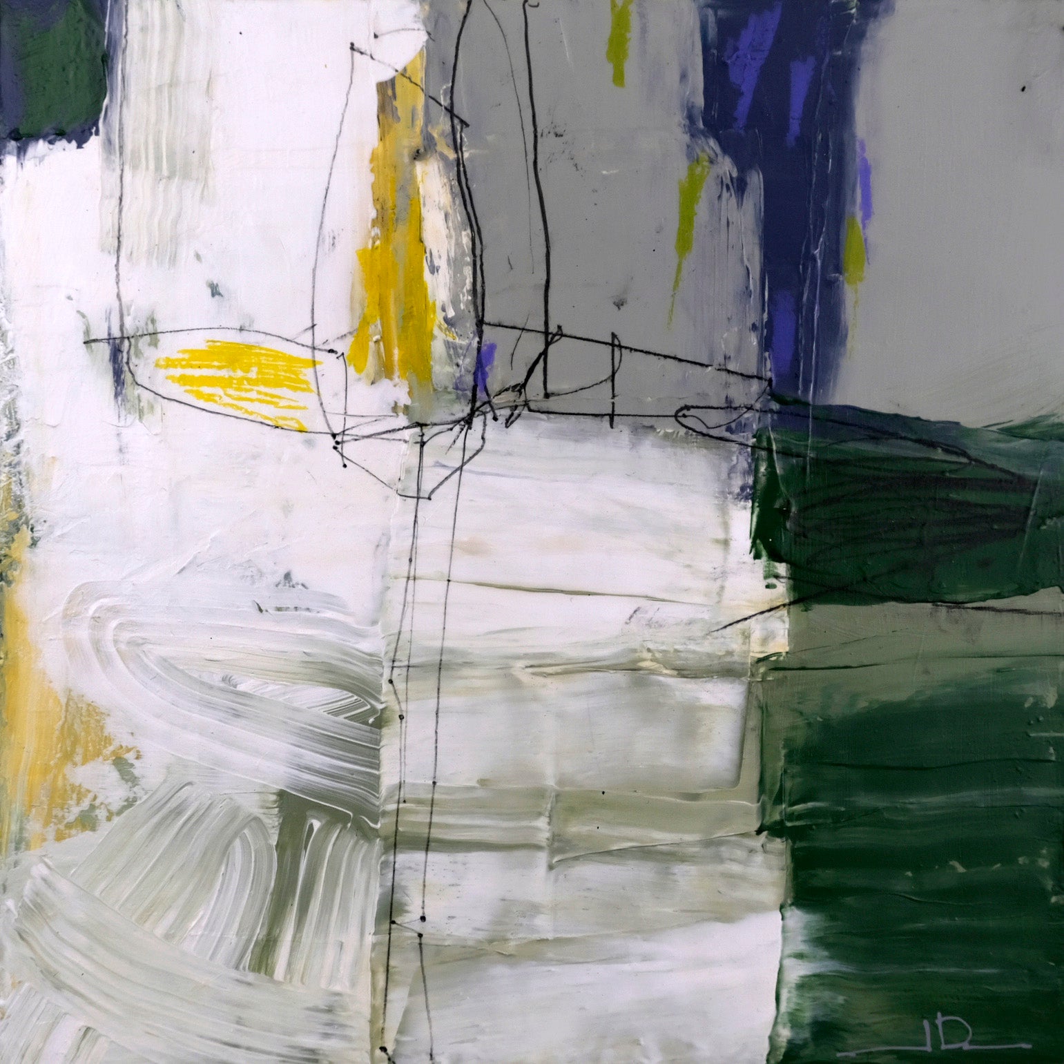 Abstracts “Aventurine” by Jacques Pilon – mixed media on panel.
