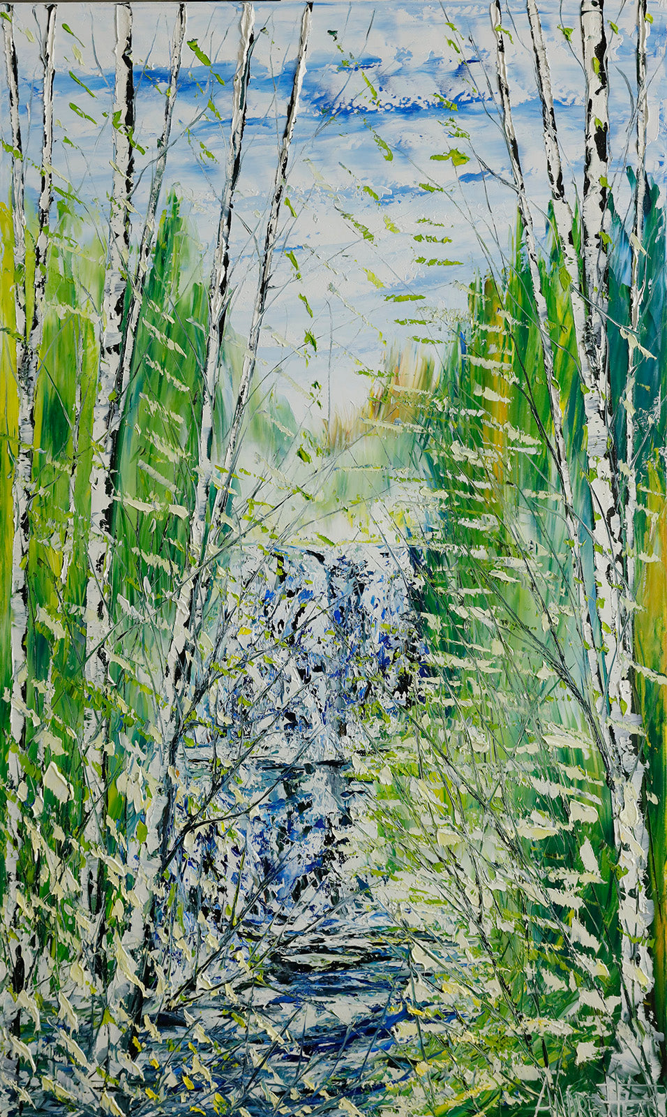Landscape “Un Moment Bien a Soi” by Andre Pleau – oil on canvas.