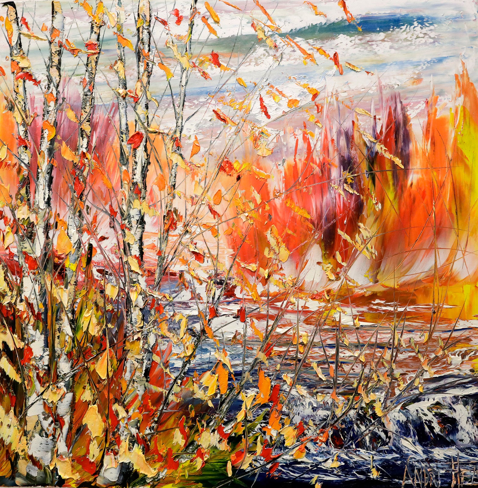 Landscape “Emanations Automnales” by Andre Pleau – oil on canvas.