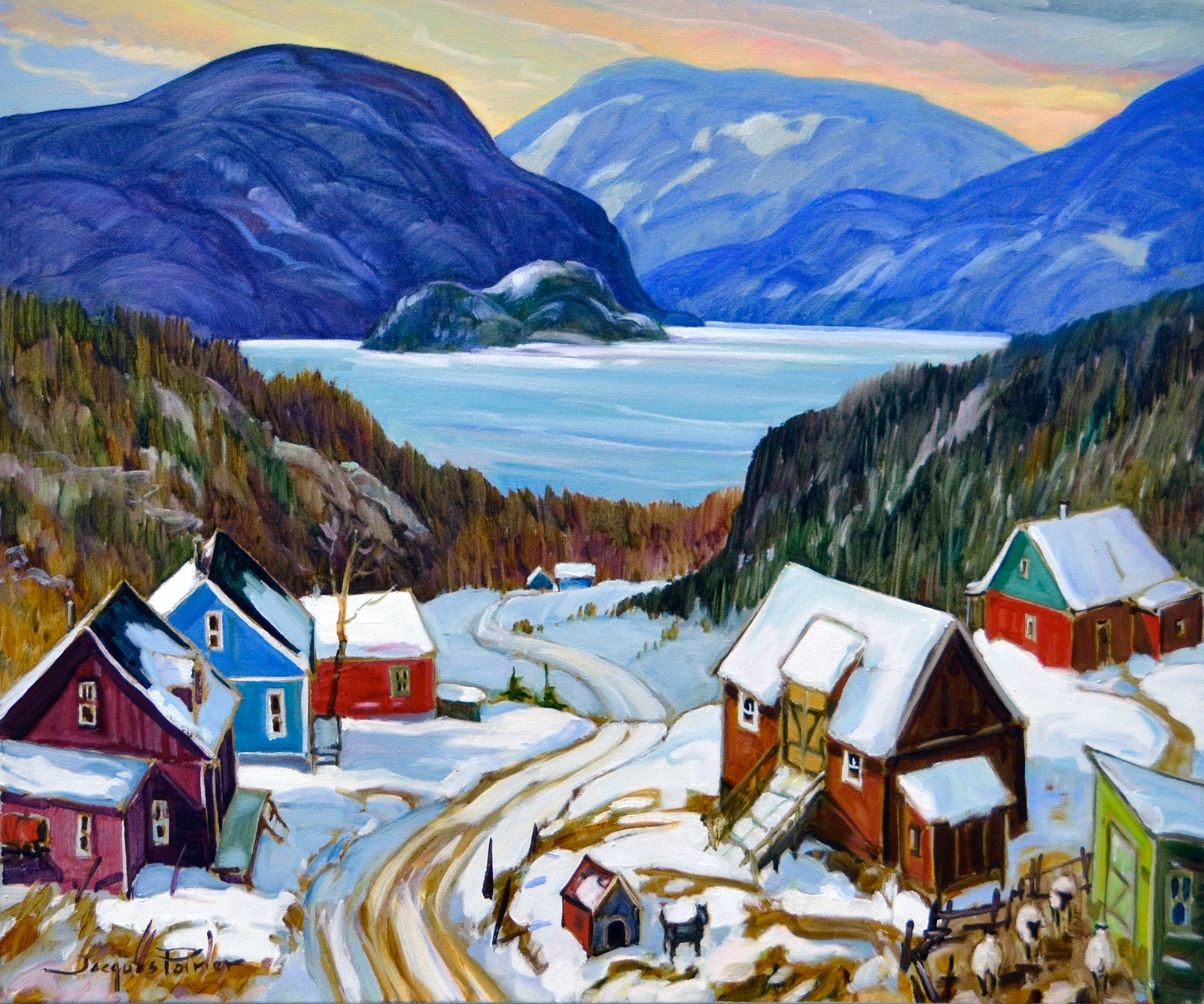 Landscape “La Bergerie” by Jacques Poirier – oil on canvas.