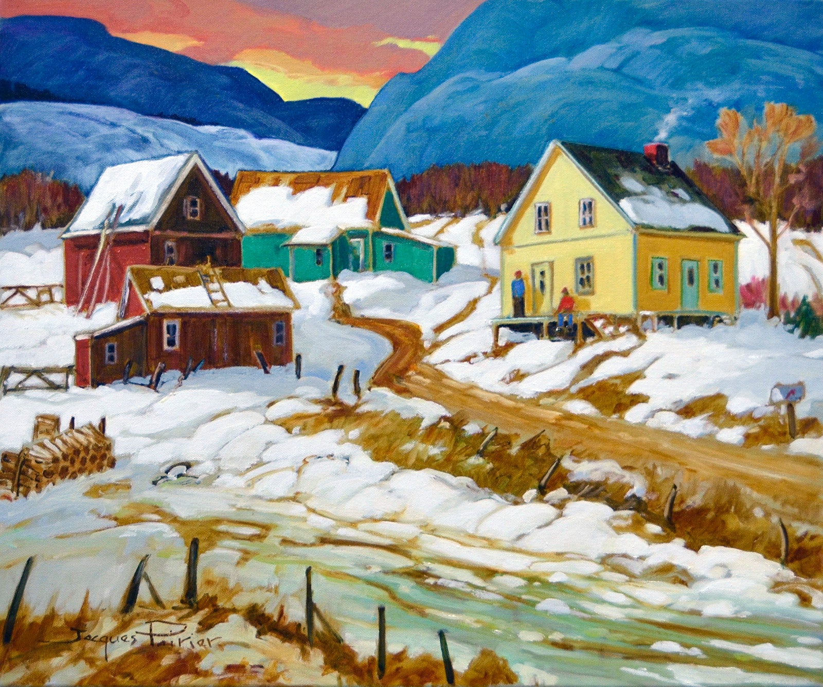 Landscape “Debut De Printemps” by Jacques Poirier – oil on canvas.