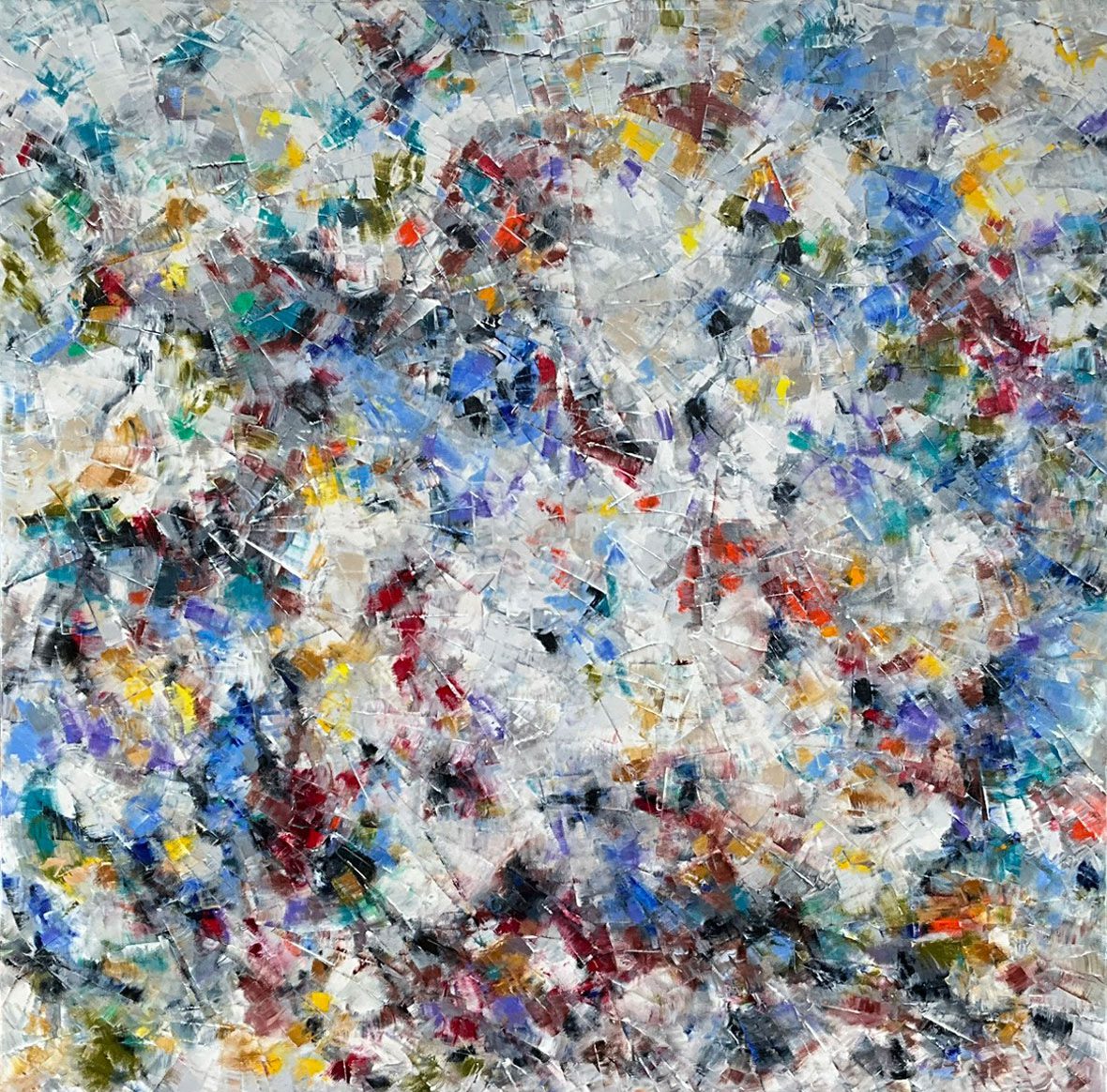 Abstracts “Spring Breeze” by Svitlana Pryhodko – mixed media on canvas.
