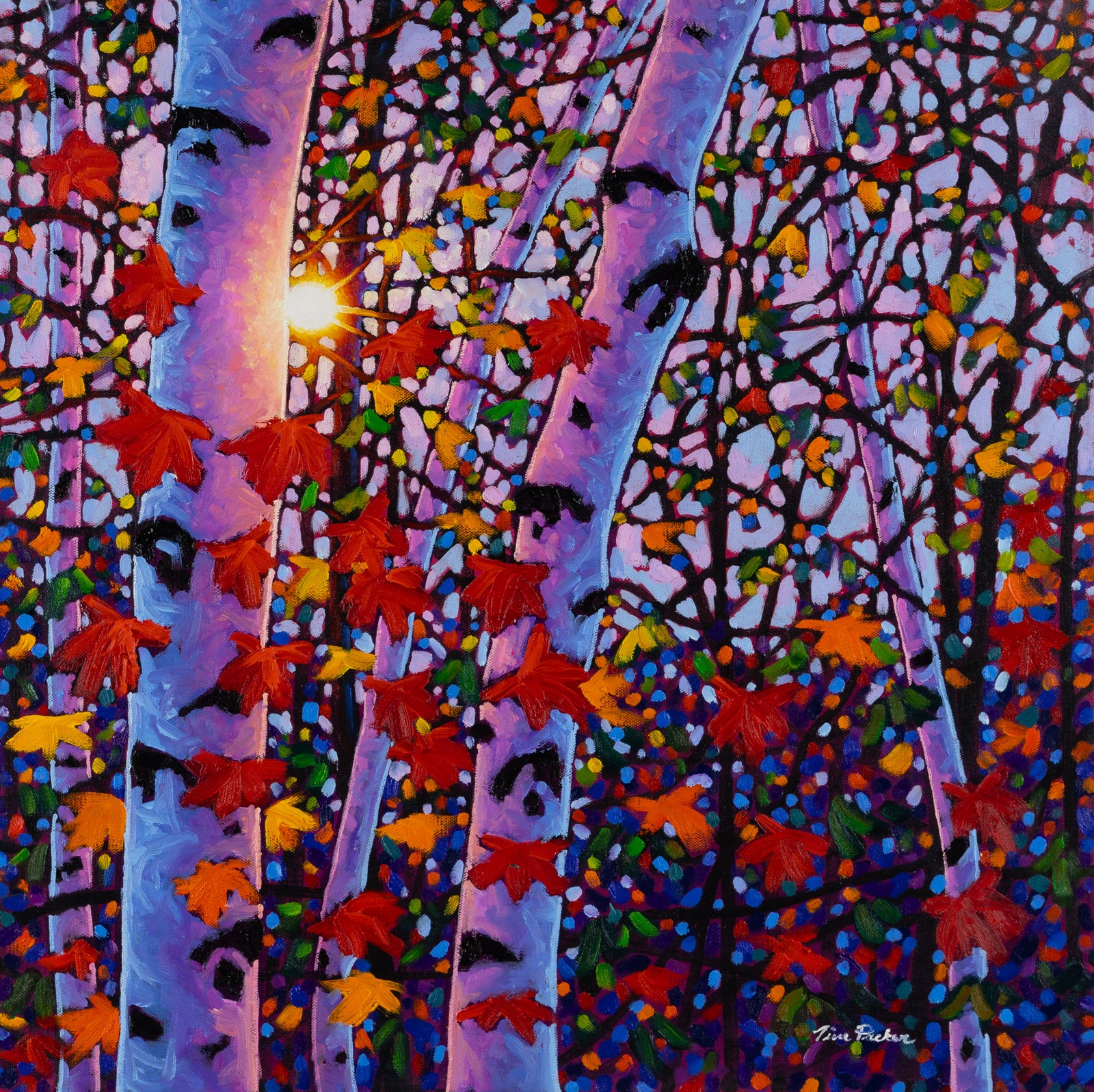 Landscape “Autumn's Blush” by Tim Packer – oil on canvas.