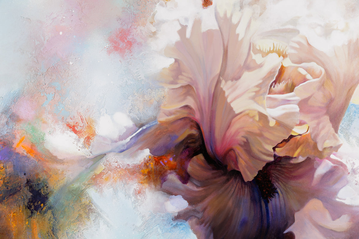 Qian Xiao, "Body Mind Spirit #55," detail view, mixed media on canvas