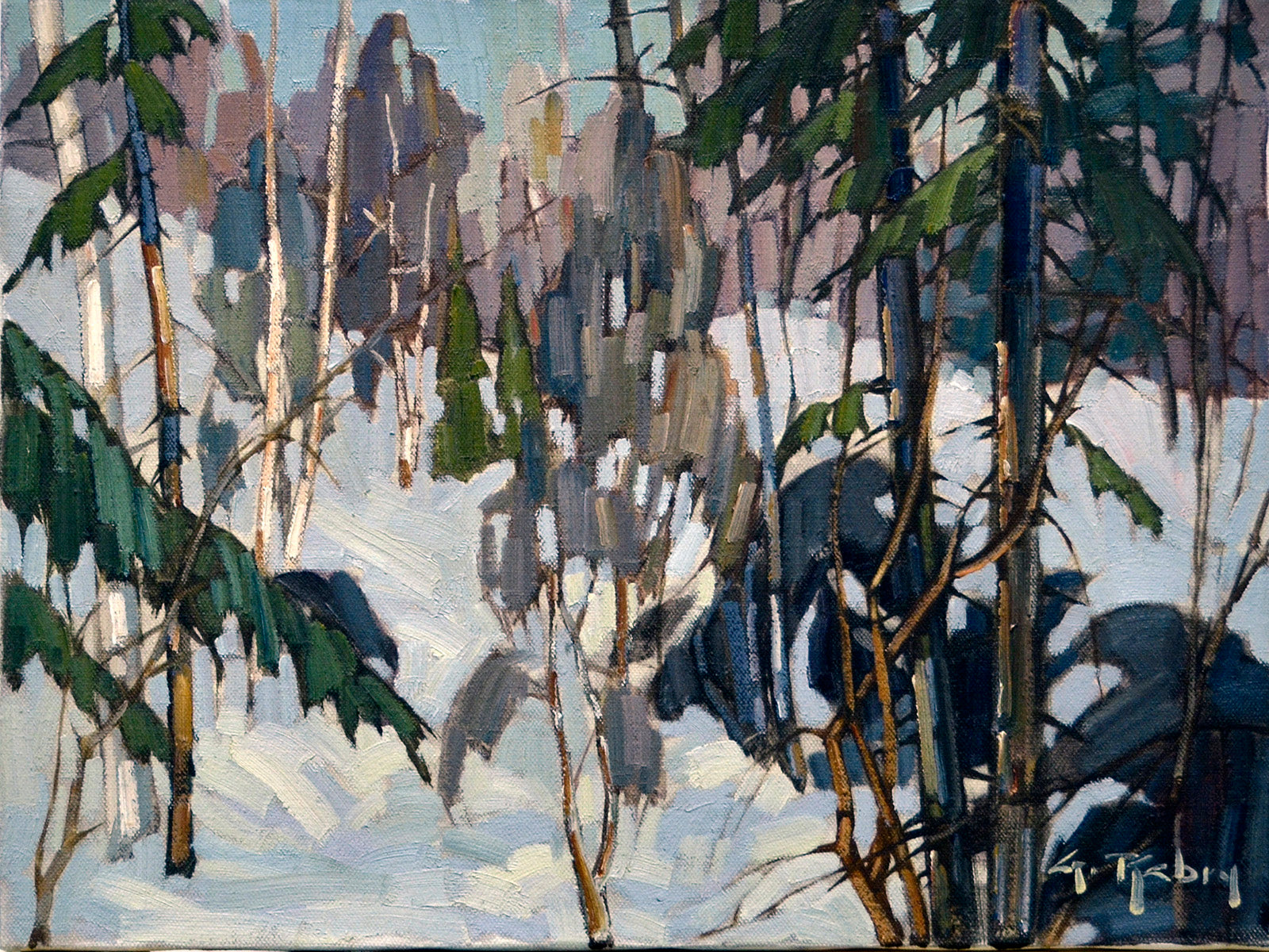 Landscape “Les Lacs Et Sous Bois” by Gaston Rebry – oil on canvas.