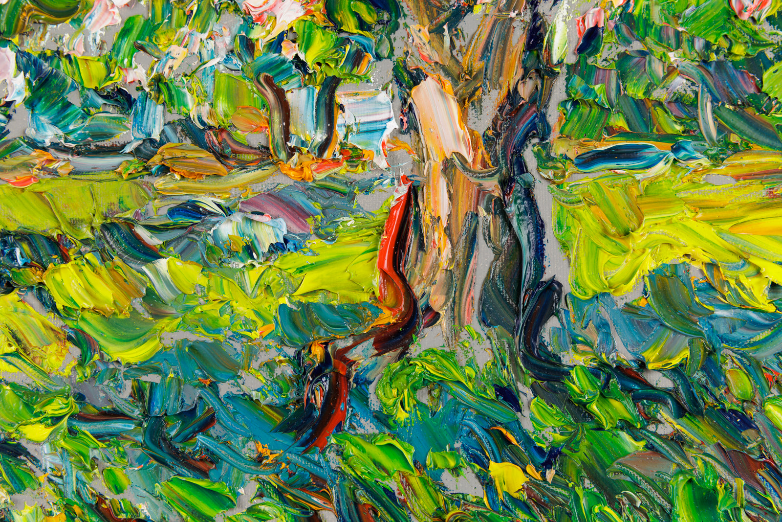 Raynald Leclerc, "Le Verger De l'Ile De Bacchus," detail view, oil on canvas
