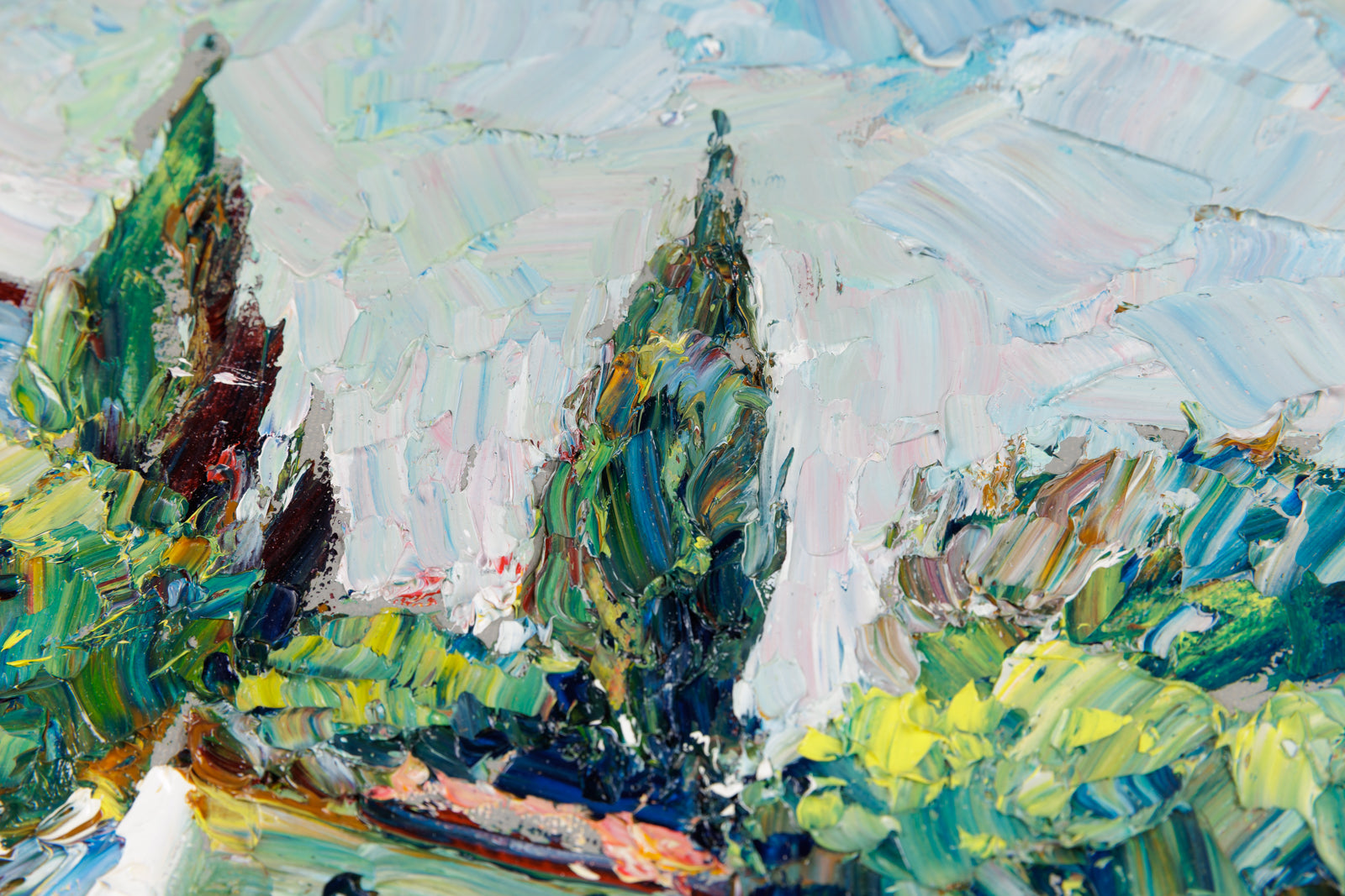 Raynald Leclerc, "Les Vignes Du Domaine Souviou Provence," detail view, oil on canvas