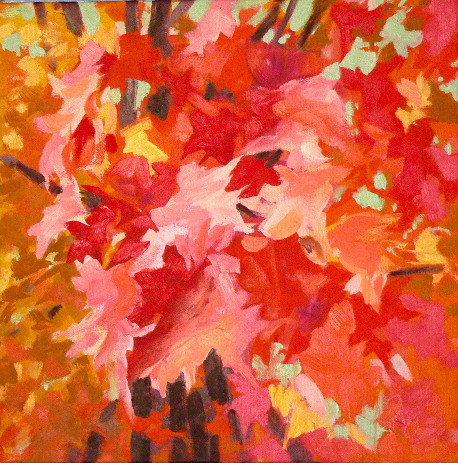 Landscape “Leaves” by Andrea Ross – oil on canvas.