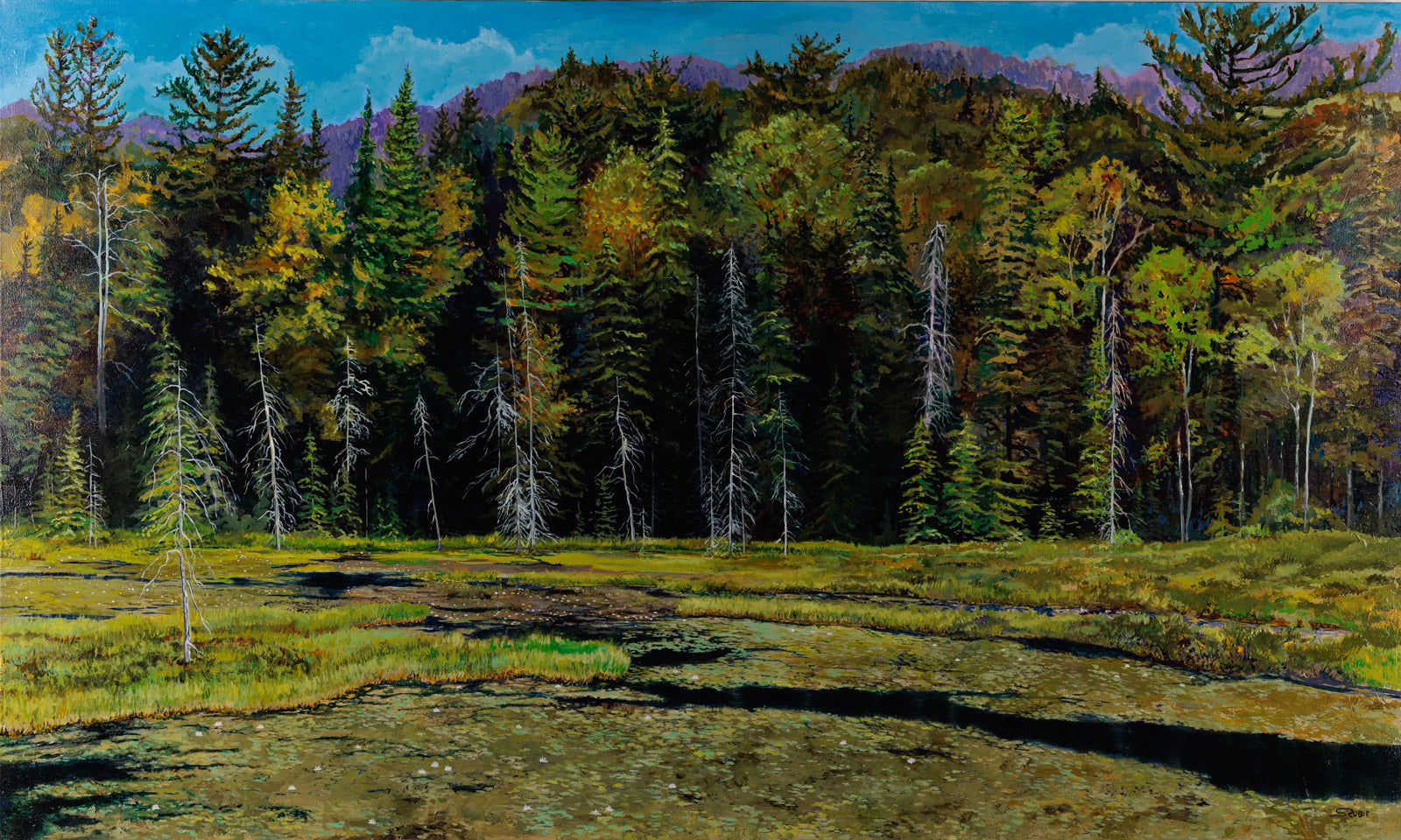 Landscape “Algonquin Majesty” by Scott Rubie – acrylic on canvas.