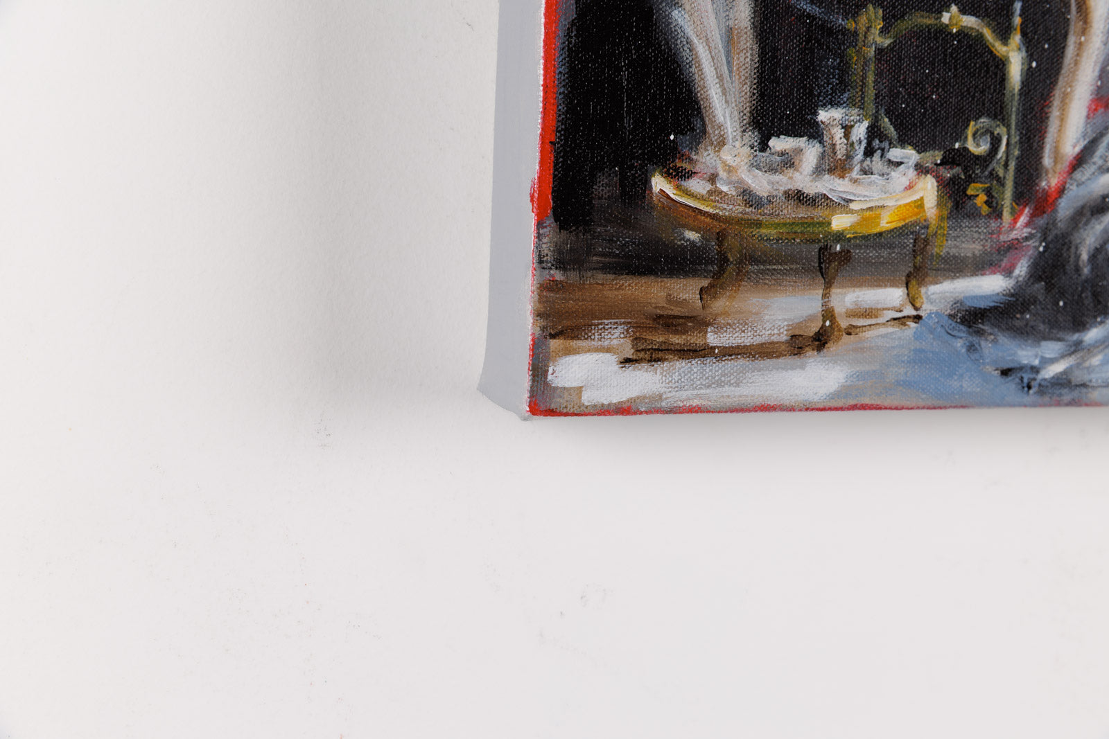 Interior In Steel Grey With Fireplace