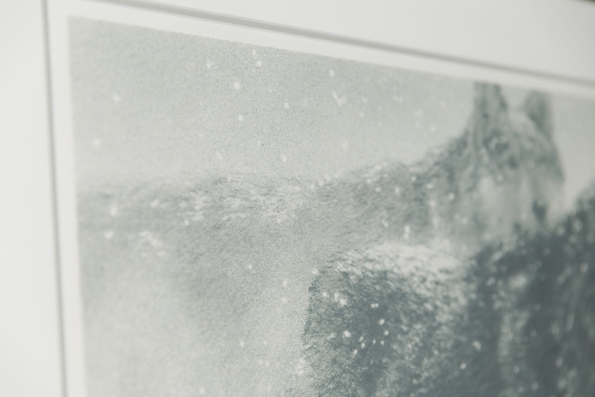 Robert Bateman, "Wolf Pair In Winter CE 125/200," detail view, offset lithograph