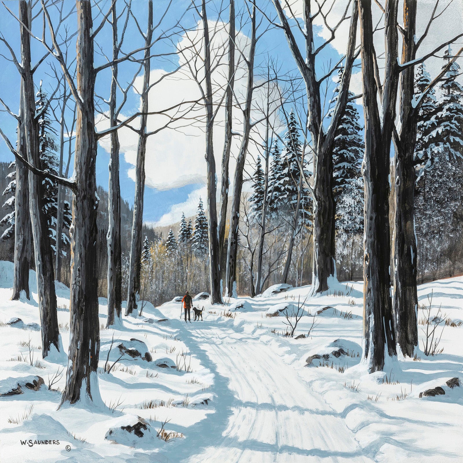 Landscape “Weekend Fun” by Bill Saunders – acrylic on masonite.