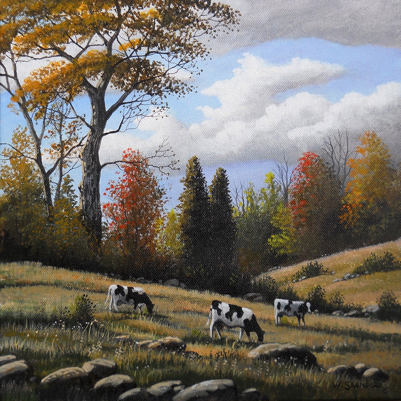 Landscape “Clouds Passing By” by Bill Saunders – acrylic on canvas.