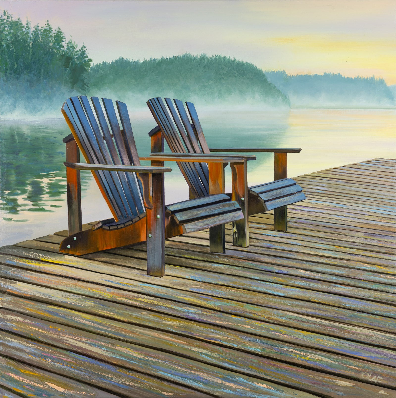 Still-Life “Fishing With Friends” by Olaf Schneider – oil on canvas.