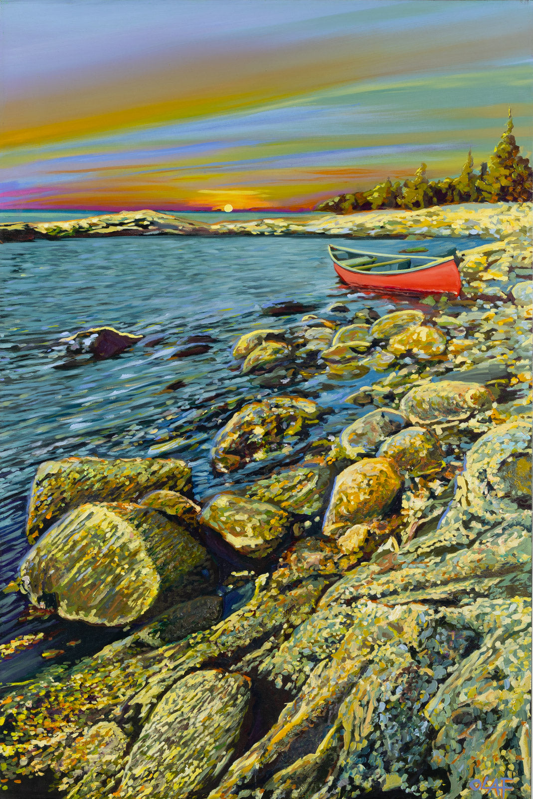 Landscape “Georgian Coast” by Olaf Schneider – oil on canvas.