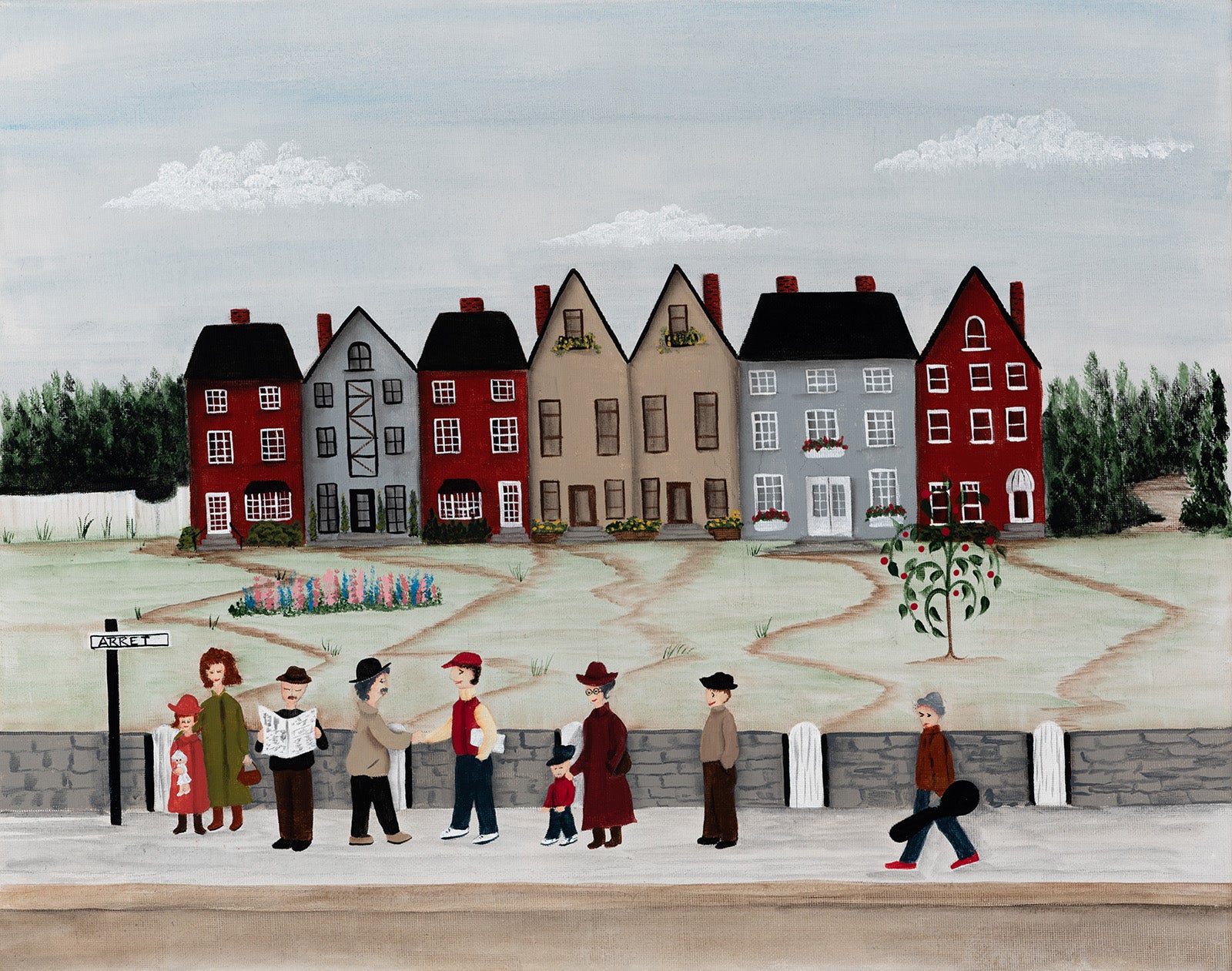 Cityscape “Arret” by Mary Scattergood – acrylic on canvas.