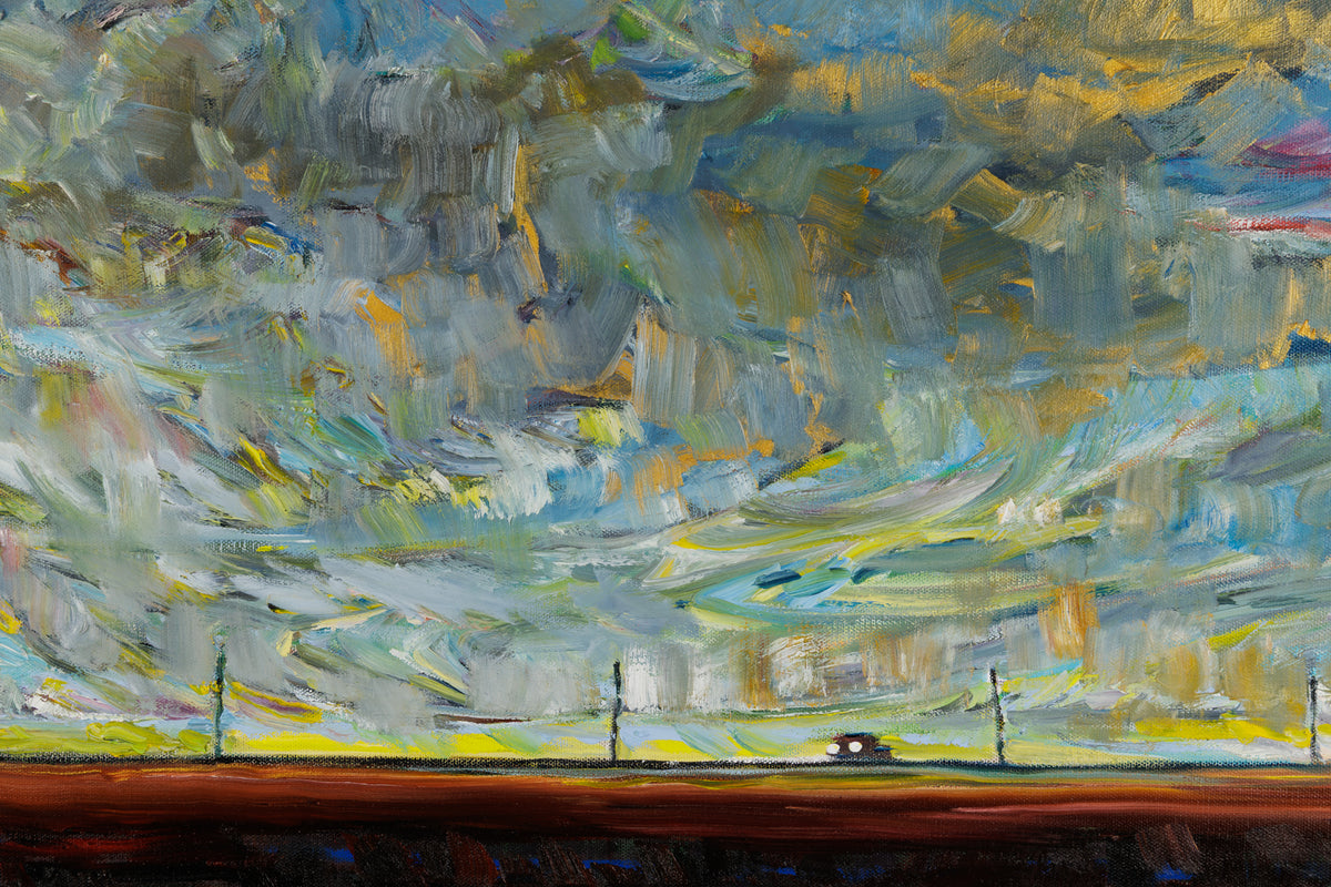 Steve R. Coffey, "Gold Road," detail 1, oil on canvas