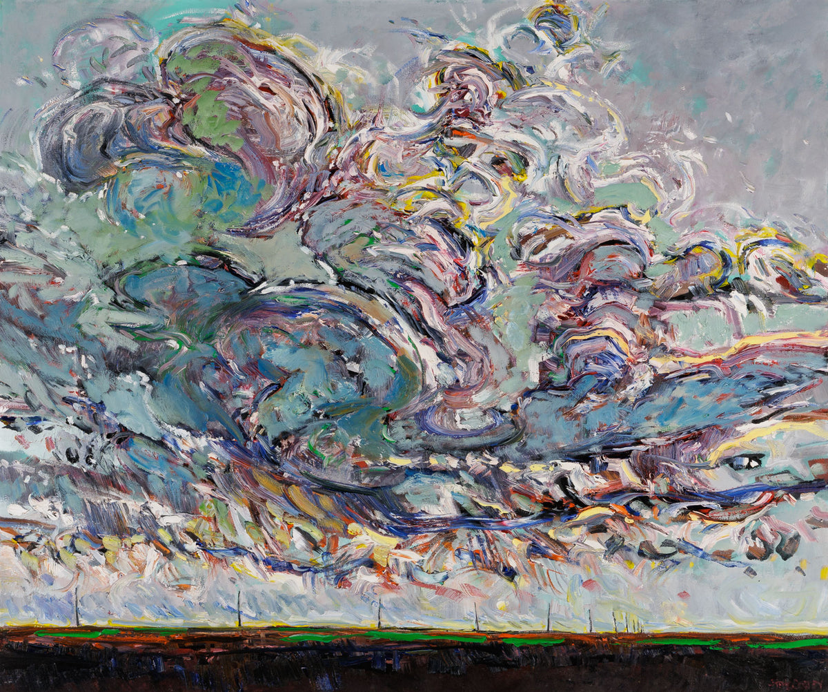 Steve R. Coffey, "Rolling," oil on canvas, 30 x 36 in, contemporary landscape painting, unframed canvas