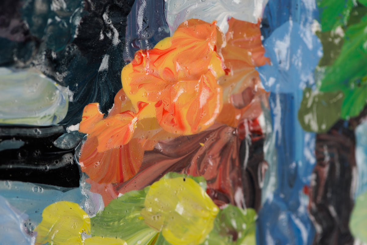 Susan Gale, "Internal Home," detail 4, acrylic on panel
