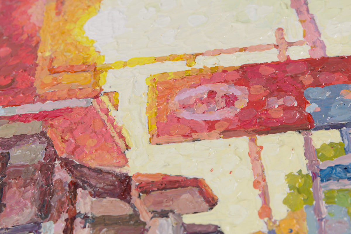 Susan Gale, "Internal Home," detail 2, acrylic on panel