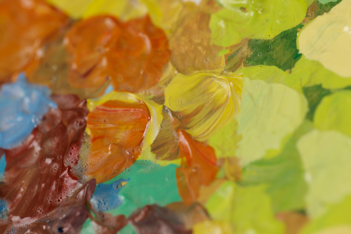 Susan Gale, "Coming Together," detail 4, acrylic on panel