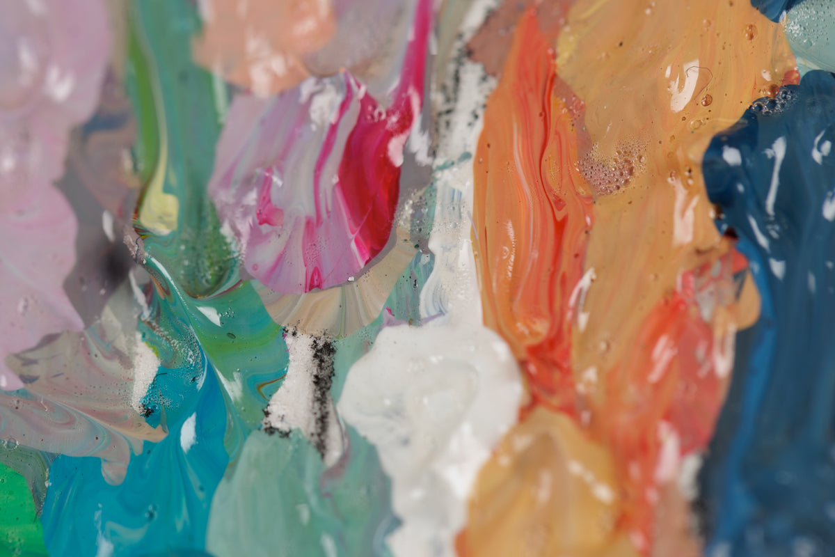 Susan Gale, "Coming Together," detail 5, acrylic on panel
