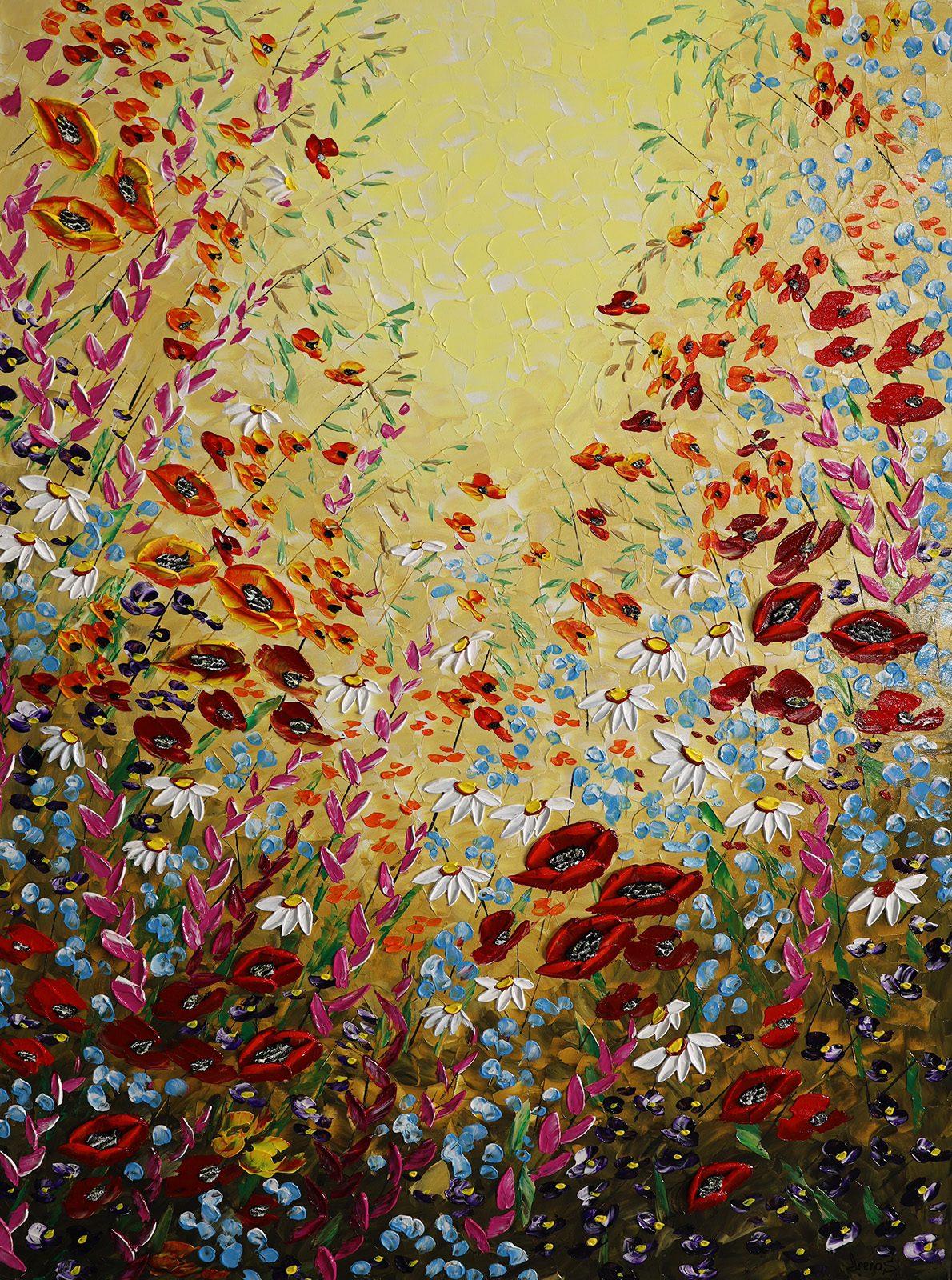 Floral “What A Difference A Day Makes” by Irena Sherstyuk – acrylic on canvas.