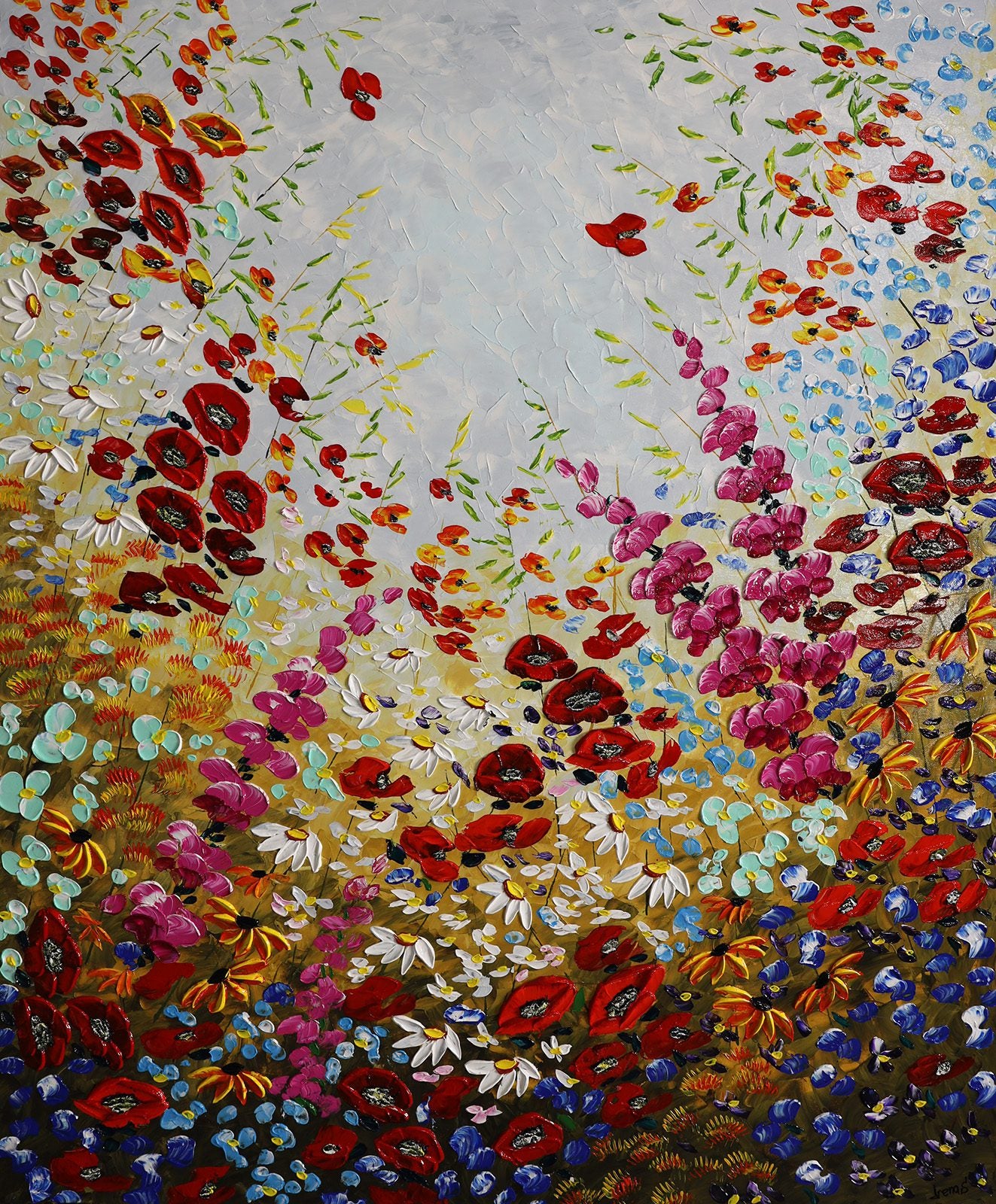 Floral “Behind Your Eyes” by Irena Sherstyuk – acrylic on canvas.