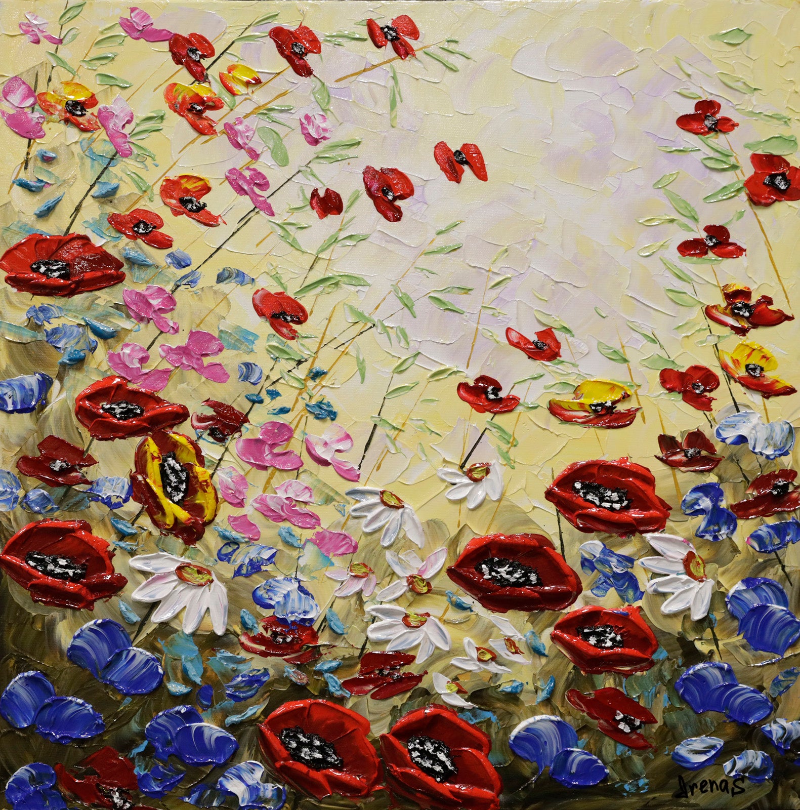 Floral “Splendor Of Poppies” by Irena Sherstyuk – acrylic on canvas.
