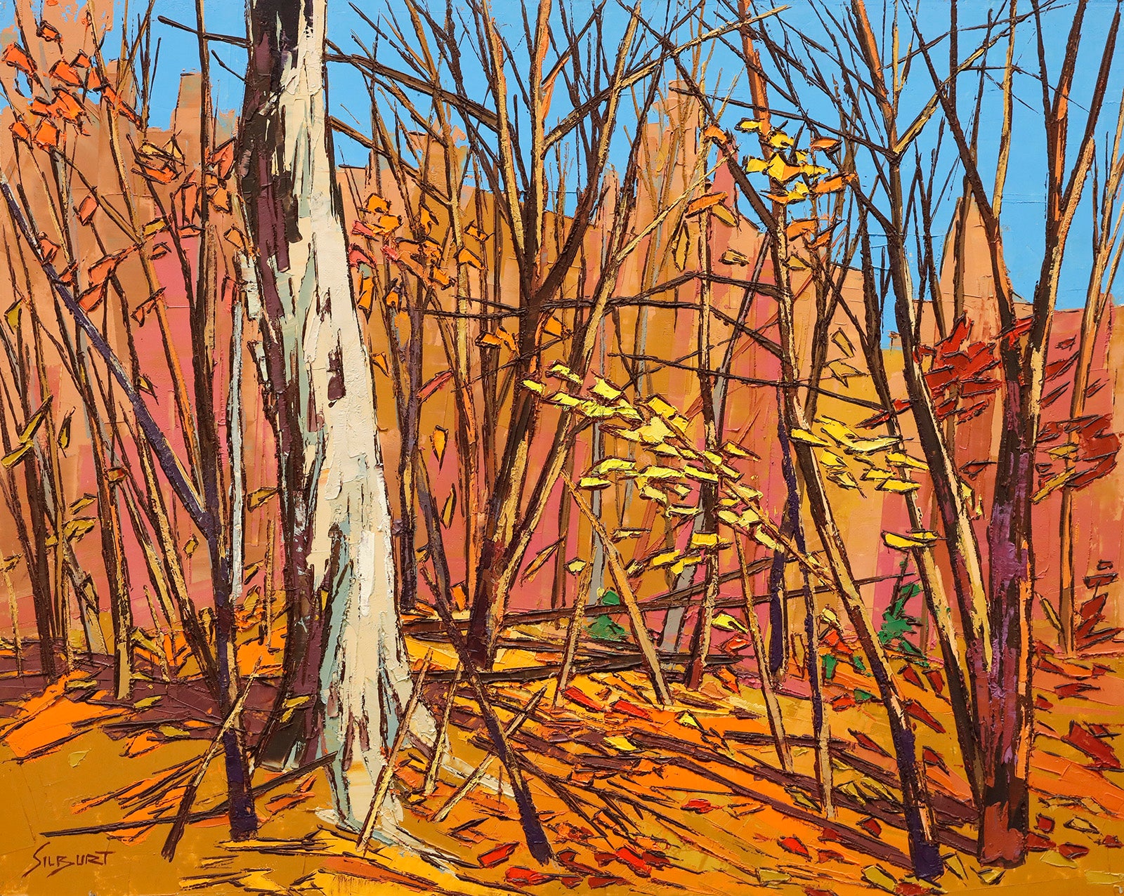 Landscape “Autumn In Algonquin” by Josh Silburt – oil on panel.