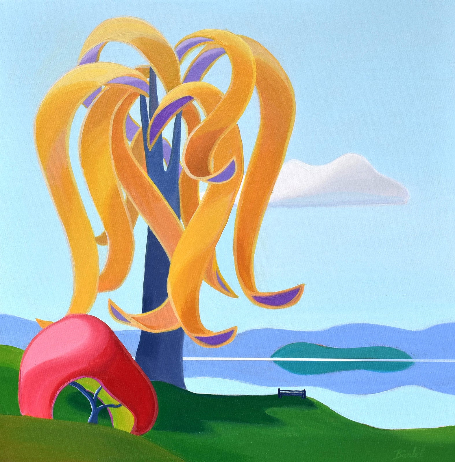Landscape “Spring Joy” by Barbel Smith – acrylic on canvas.