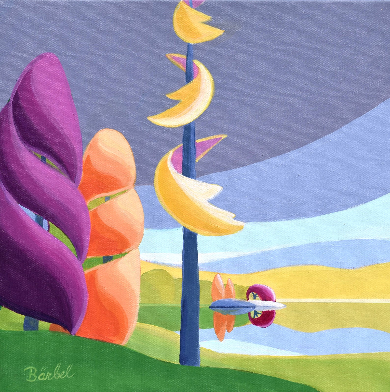 Landscape “Clearing Sky” by Barbel Smith – acrylic on canvas.