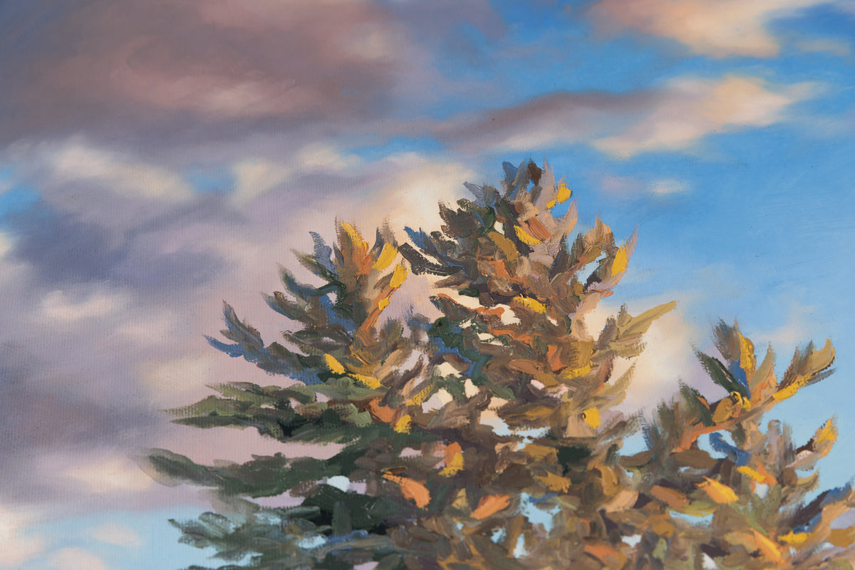 Sue Miller, "Summer Evening," detail view, oil on canvas