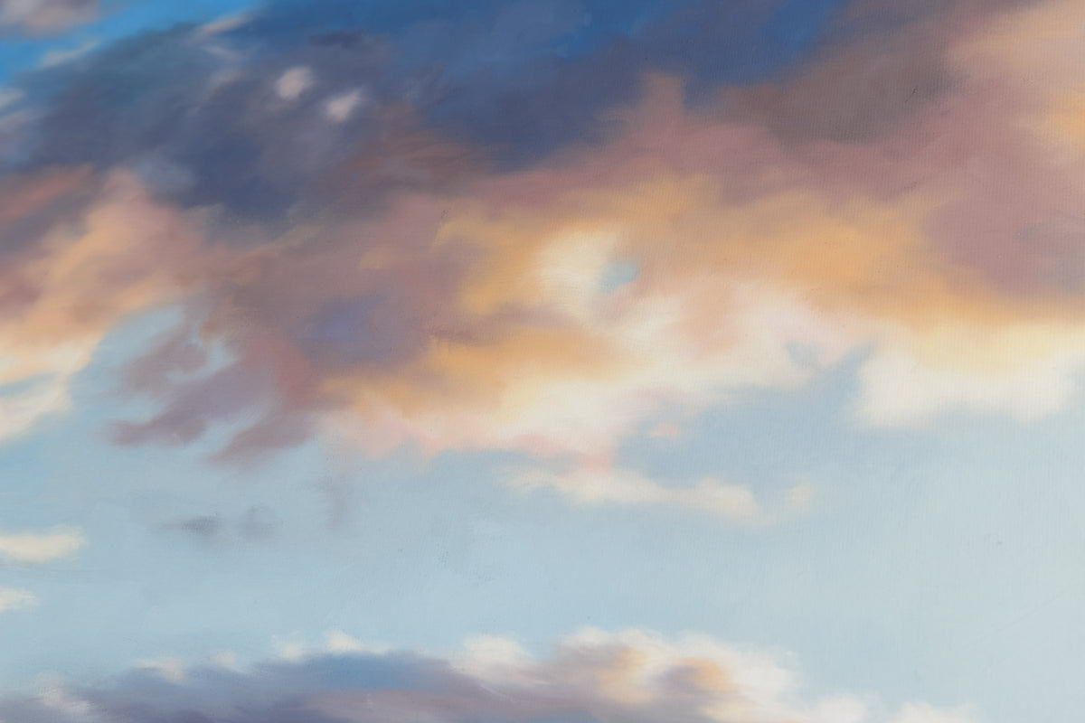 Sue Miller, "Summer Evening," detail view, oil on canvas