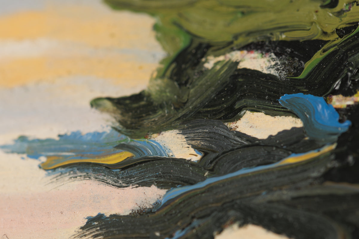 Sue Miller, "Morning Begins," detail view, oil on canvas