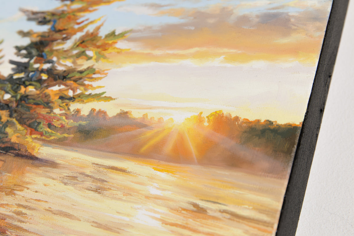 Sue Miller, "Morning Begins," detail view, oil on canvas