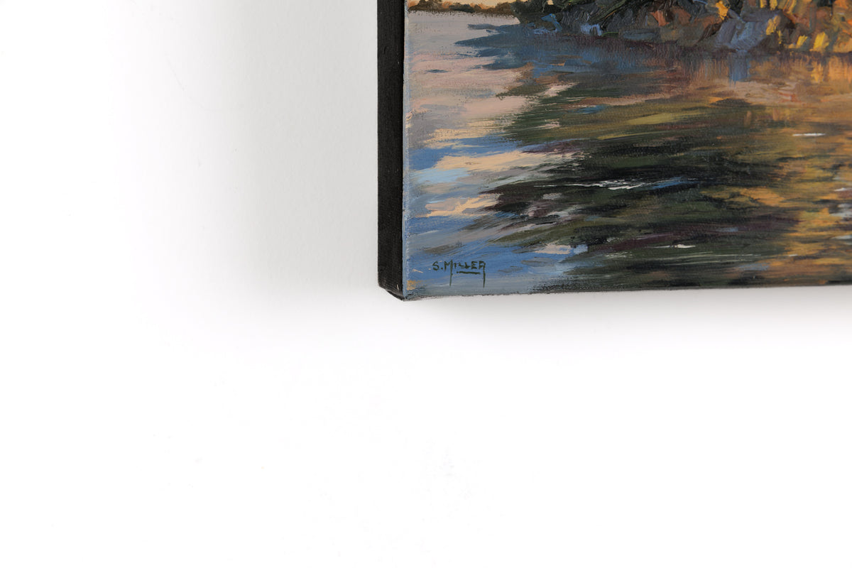 Sue Miller, "Morning Begins," detail view, oil on canvas
