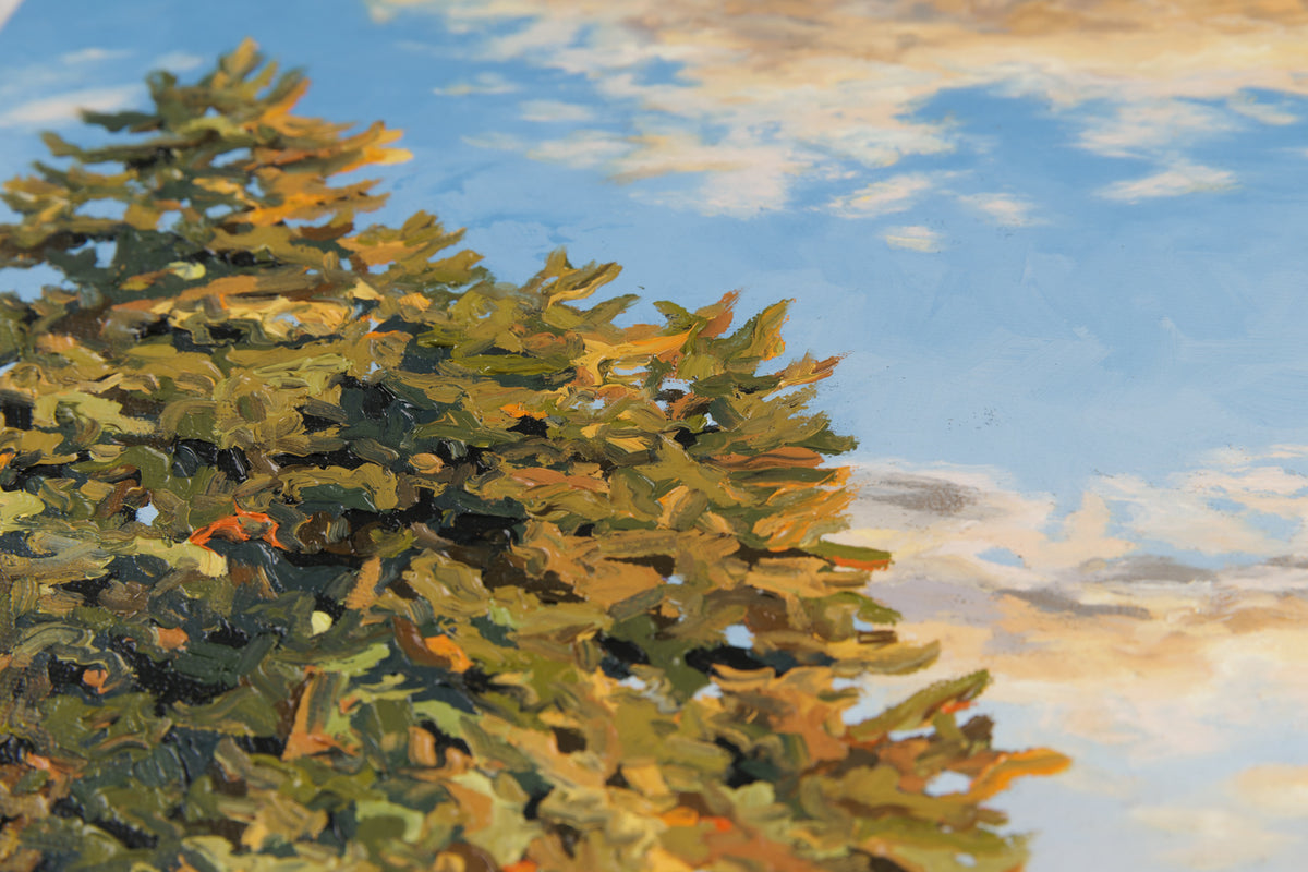 Sue Miller, "Almost Heaven," detail view, oil on canvas