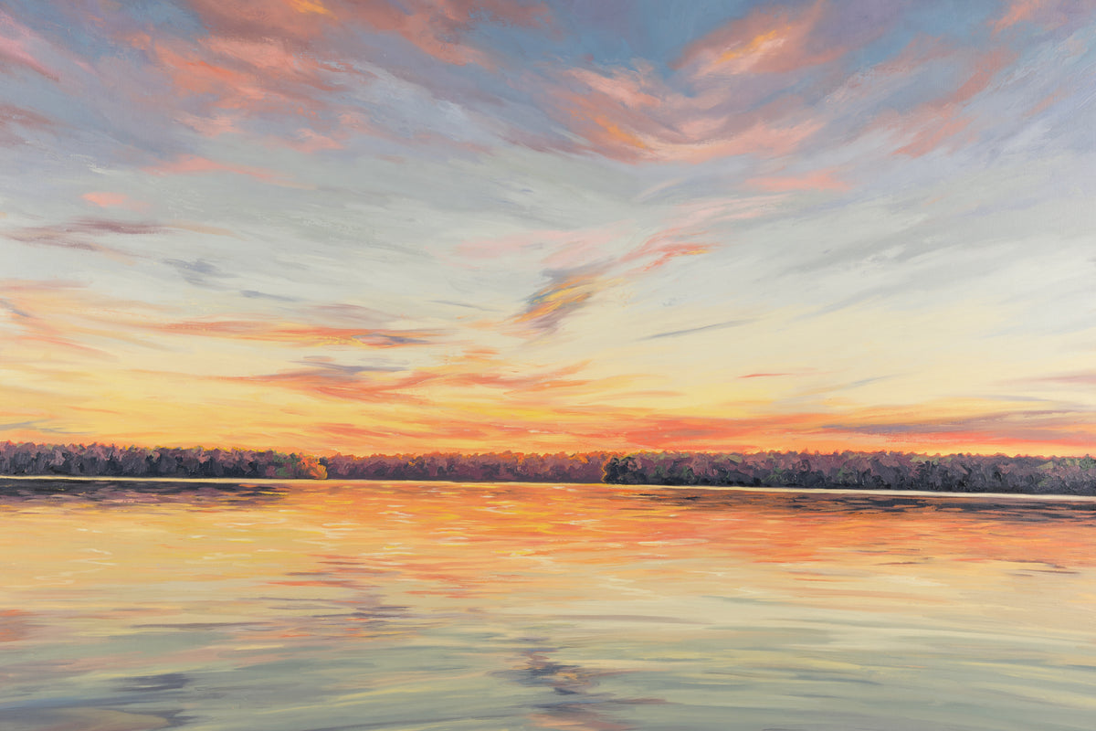 Sue Miller, "Afterglow," detail view, oil on canvas