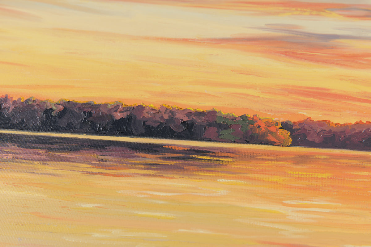 Sue Miller, "Afterglow," detail view, oil on canvas